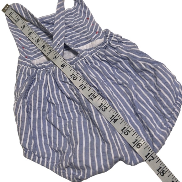 Luli and Me striped crossback romper size 18 Mo. - Picture 10 of 11